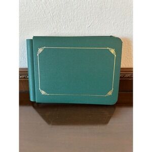 Creative Memories 5 X 7 Green Album With Gold Trim & Soft Linen Scrapbook Pages